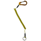 professional tool bungee tether with carabiner with ring yellow